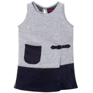 Sz 5-6 black & grey Jackie-O buckle wrap dress w/ pocket!